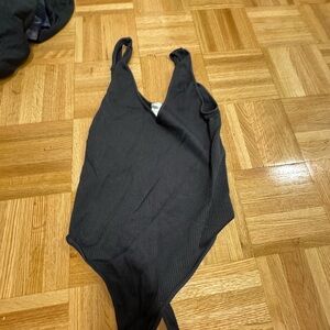 Nikibiki black bodysuit v neck OS